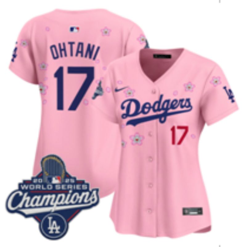 Women Nike 2026 Los Angeles Dodgers #17 Ohtani Pink Sakura Edition Game MLB Jersey 01->women mlb jersey->Women Jersey